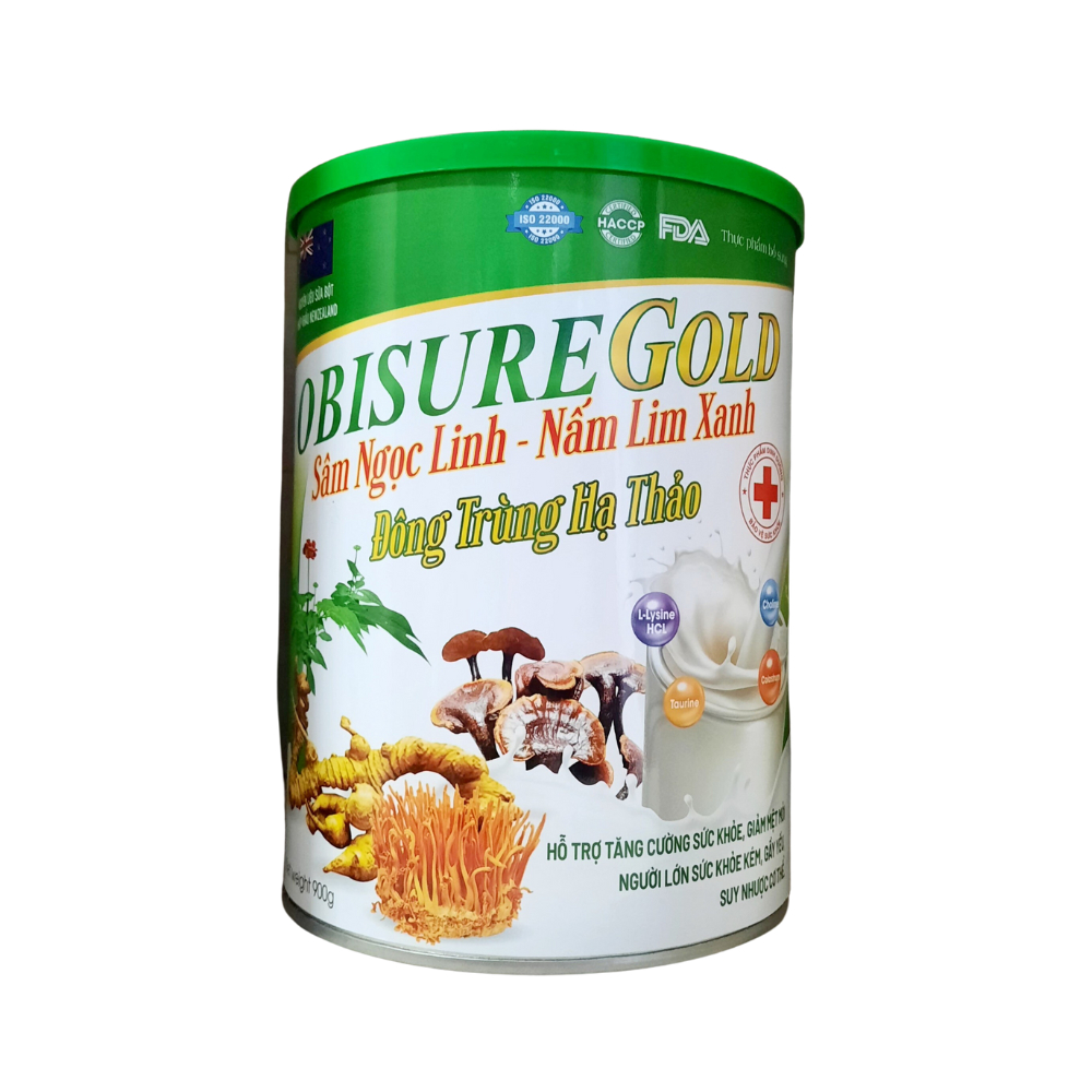 Sữa Obisure Gold Sâm ngọc Linh Nấm Lim Xanh - 900gr