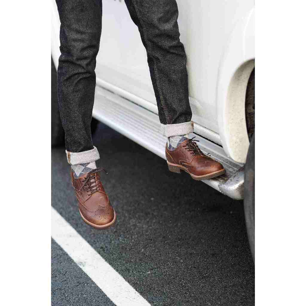 Giày tây nam da bò màu nâu BROGUE DA SÁP, giày văn phòng công sở