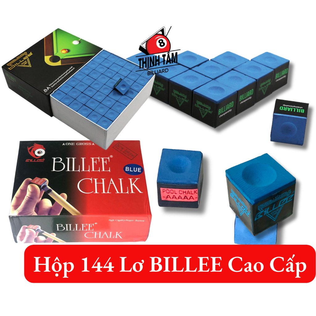 [THỊNH TÂM] Hộp 144 Viên Lơ Bida BILLEE Đen Nội Địa Trung Cao Cấp, Ít Bụi, Bám Cơ, Không Tẹt Cơ [ Hộp Lơ BILLEE ]