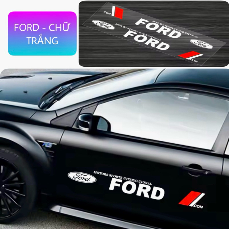 Bộ 2 tem dán trang trí cánh cửa ô tô theo logo hãng xe Kia, Honda, Ford, Hyundai, Mazda, Mitsubishi, Nissan....