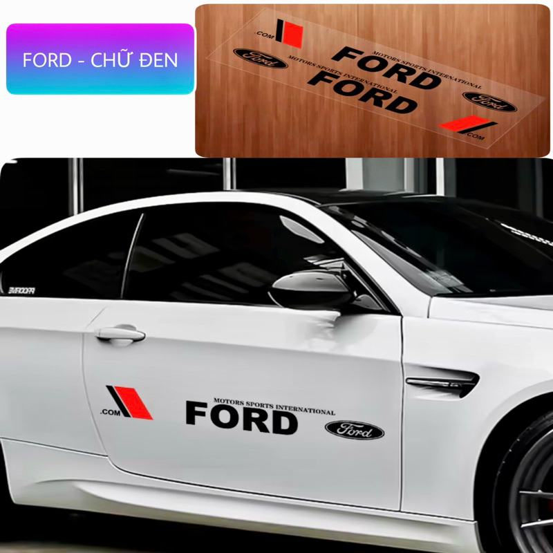 Bộ 2 tem dán trang trí cánh cửa ô tô theo logo hãng xe Kia, Honda, Ford, Hyundai, Mazda, Mitsubishi, Nissan....