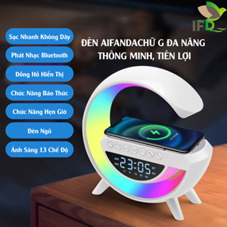 Loa Chữ G Bluetooth Cao Cấp, Tích Hợp Đa Năng, Sạc Không Dây Nghe Nhạc, Đồng Hồ Hiển Thị, Đèn Led RGB- BH 12 THÁNG
