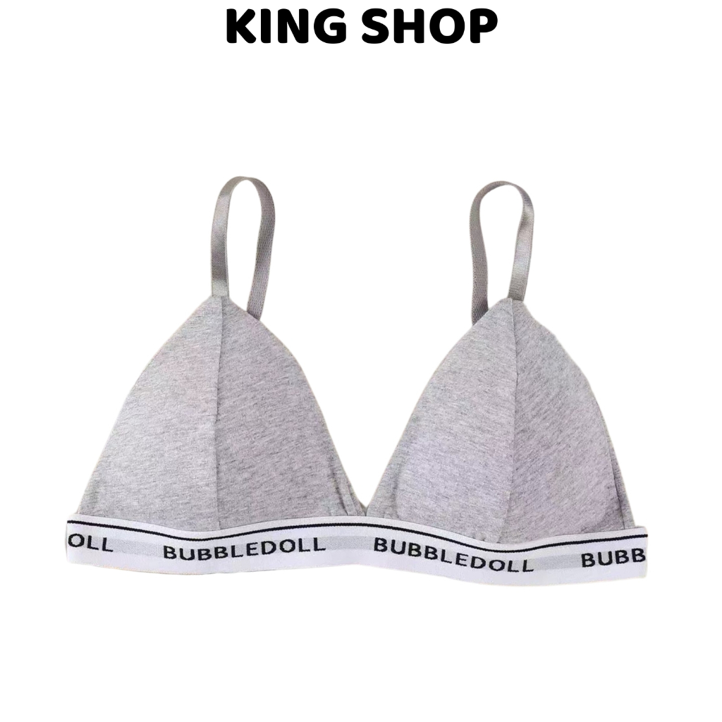 Áo bra 2 dây không gọng mút mỏng chữ may cotton cao cấp mềm mại siêu xinh King Shop B3009