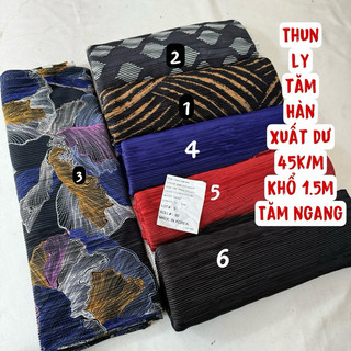 Vải Thun ly tăm - Thun Gân Hàn Quốc xuất dư -mềm suôn tơi  gân tăm nhỏ nổi-giãn nhẹ 2c-ly sọc ngang khổ