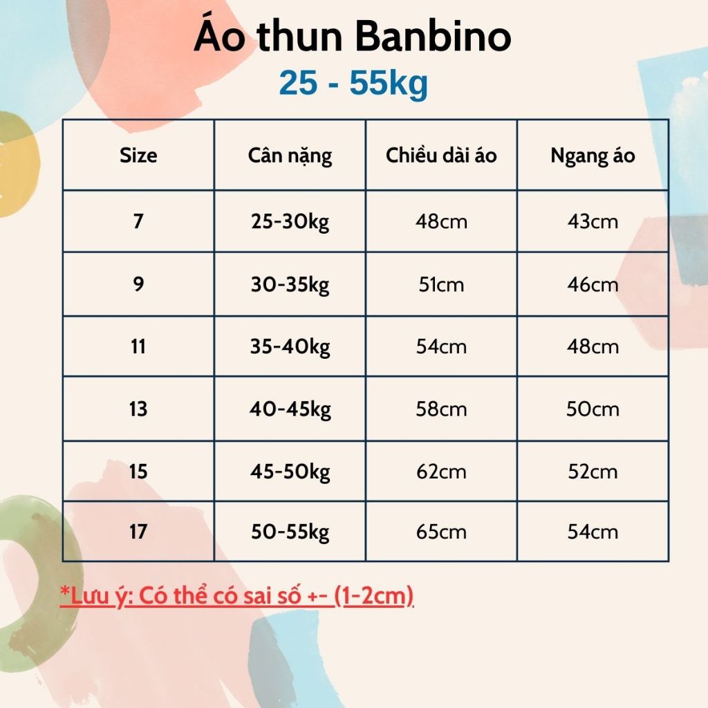 Áo thun bé trai size đại Banbino 25-55kg áo cộc tay cho bé cao cấp chất thun cao cấp co giãn thoải mái thời trang qate