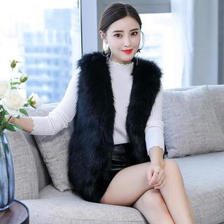 Áo gile nữ lông chồn siêu ấm SNG, áo khoác gile lông sang chảnh xinh DN34