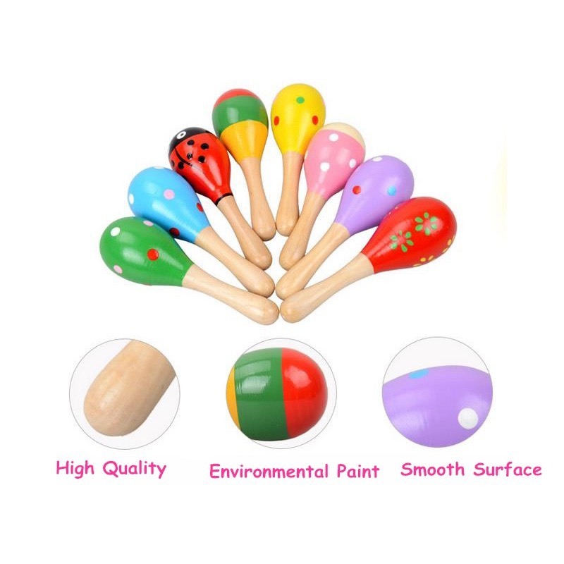 Đồ Chơi Sơ Sinh,Lục Lạc Xúc Xắc Chùy Gỗ Cho Bé Phát Triển Các Giác Quan