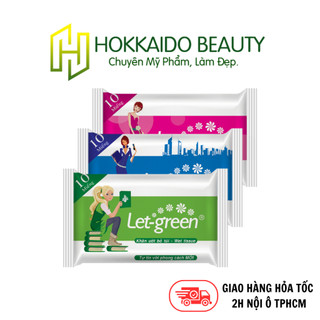 Khăn ướt bỏ túi 10 miếng Let-green