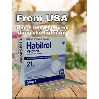 Cao dán bỏ thuốc lào, thuốc lá 21mg Habitrol hàng Mỹ ( hộp 28 miếng)