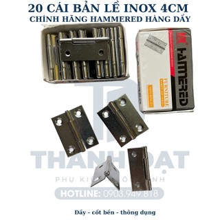 Bản lề lá inox 4cm Hammered hàng dầy cốt tốt dùng cho cửa tủ nhôm