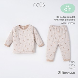  Bộ quần áo thu đông Nous dài tay cài vai cao cấp - (Size Từ 9-24M)