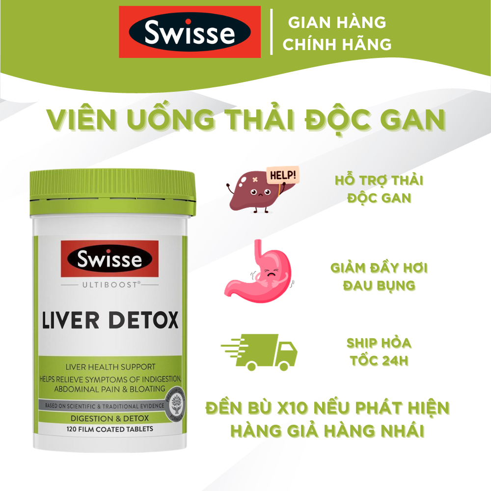 Viên uống hỗ trợ thải độc gan Swisse Liver Detox 120 viên của Úc