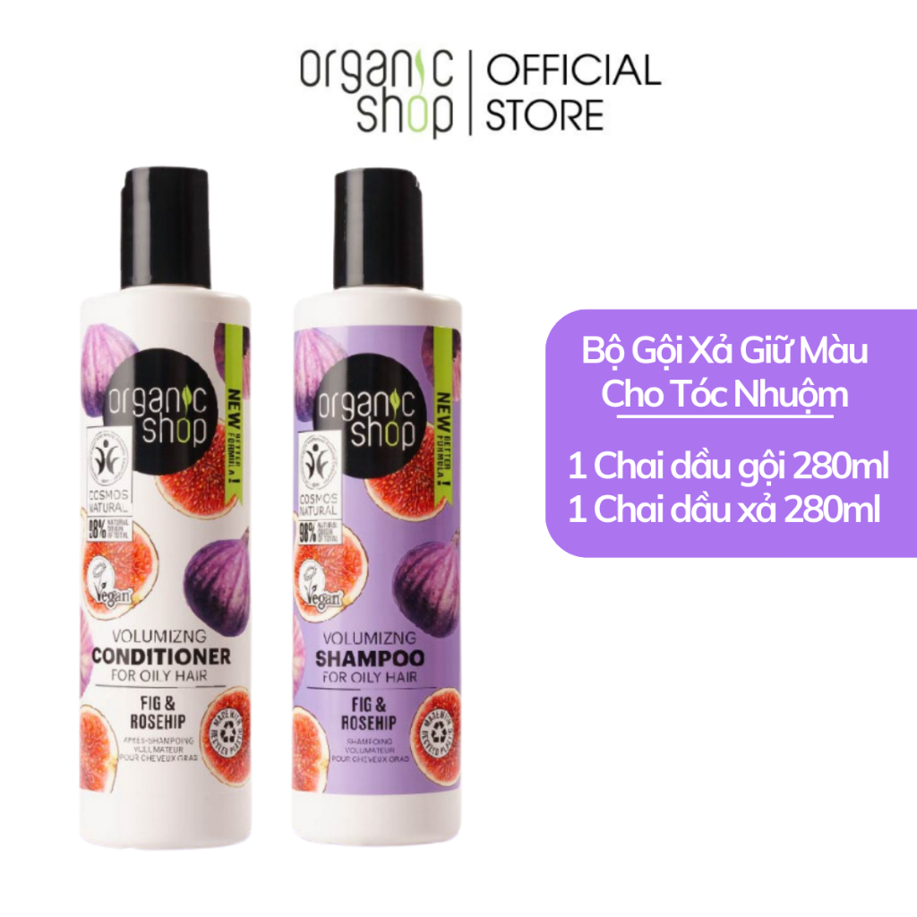 Combo BÔNG BỀNH SUÔN MƯỢT ORGANIC SHOP Quả Sung Ngọt Mỹ Hữu Cơ và Tinh Dầu Nụ Tầm Xuân