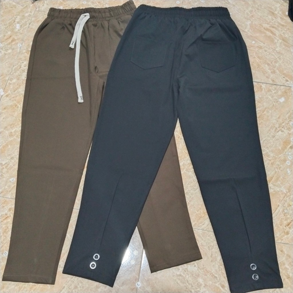 Quần Baggy dây ly gấu cúc sau, quần baggy nữ co túi ốp sau vải umi hàn co giãn 4 chiều không xù-xưởng may THUVU