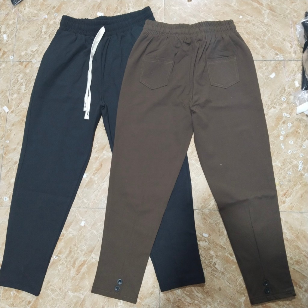 Quần Baggy dây ly gấu cúc sau, quần baggy nữ co túi ốp sau vải umi hàn co giãn 4 chiều không xù-xưởng may THUVU