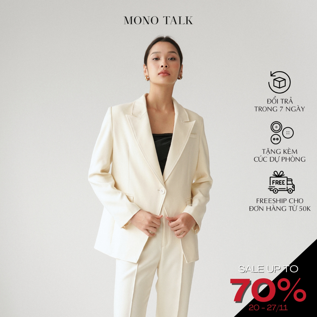 Áo khoác blazer MONO TALK vạt chéo cách điệu phong cách thanh lịch T40036TK