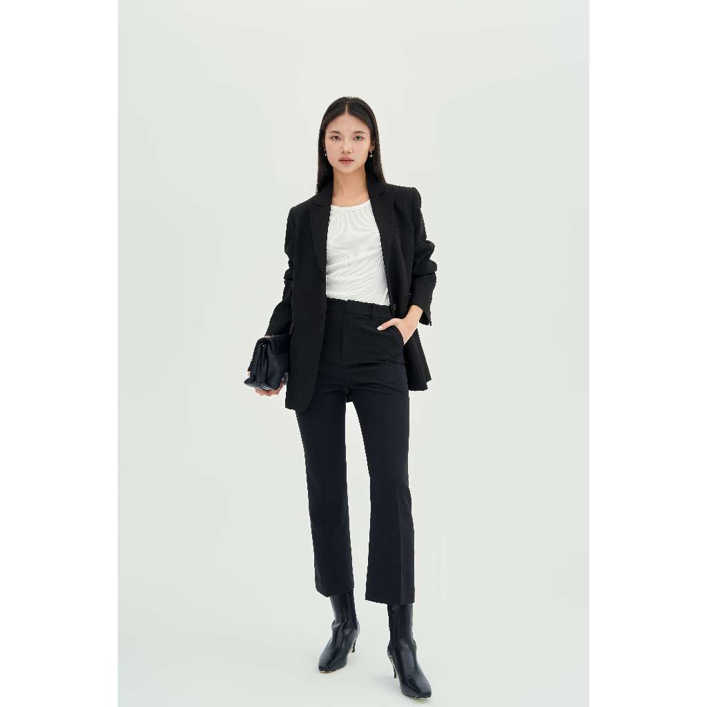 Áo Khoác Basic Straight Blazer Mono Talk - Dáng Oversize Giao 1 Hàng Khuy Cúc Trang Trí Vân Gỗ T40004TK