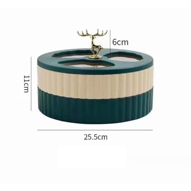 Khay mứt Tết  2 tầng hình hươu mẫu mới ra năm 2024, khay đựng bánh kẹo , hướng duong,bí, làm decorr