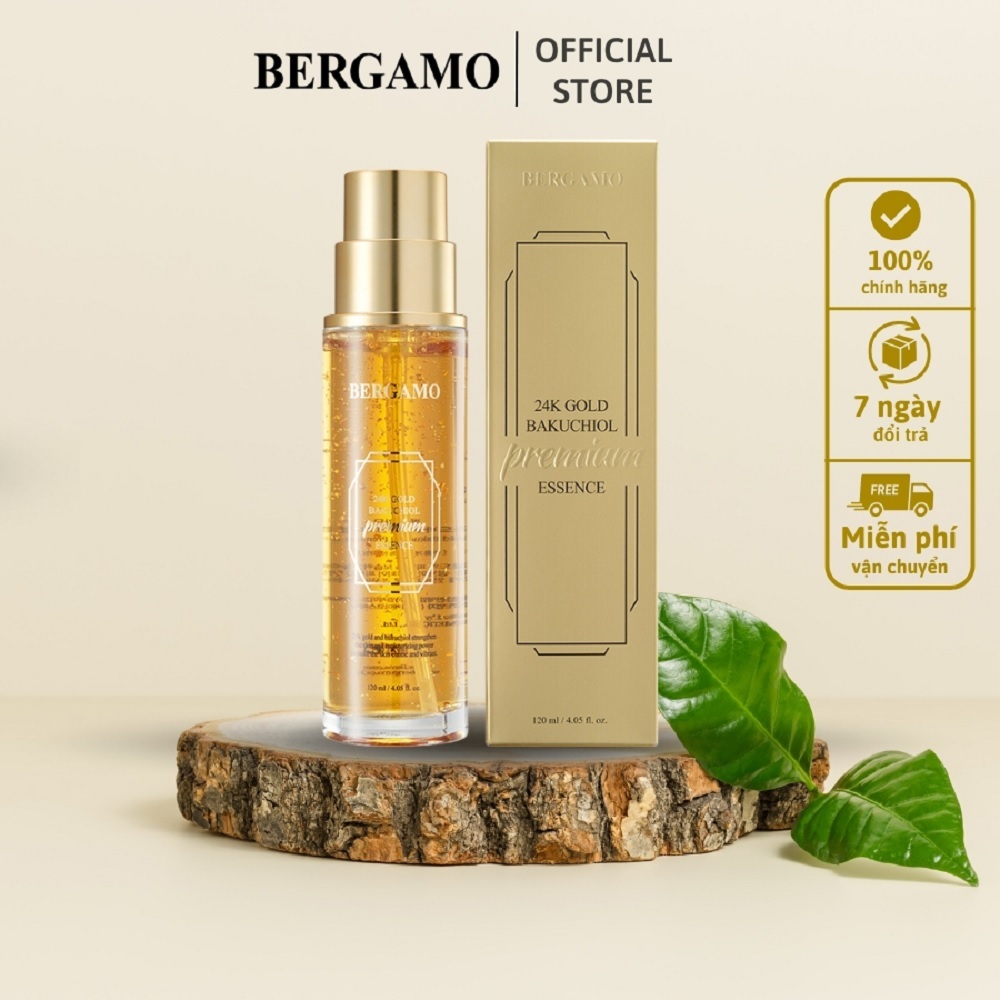 [HÀNG CHÍNH HÃNG] Tinh Chất Vàng 24K Giúp Nâng Cơ, Chống Lão Hóa Bergamo 24K Gold Bakuchiol Premium Essence 120ml