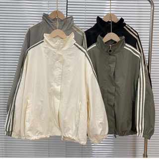 Áo Khoác Dù Form Rộng 2 lớp [CÓ ẢNH THẬT] Áo Khoác Dù Form Rộng unisex nam nữ Áo Khoác Dù nữ hai lớp dày dặn 3 SỌC TRƠN