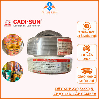 Dây điện đôi cadi-sun, dây xúp 2x0,3/2x0,5 đấu camera lõi đồng sỉ nguyên cuộn 100m