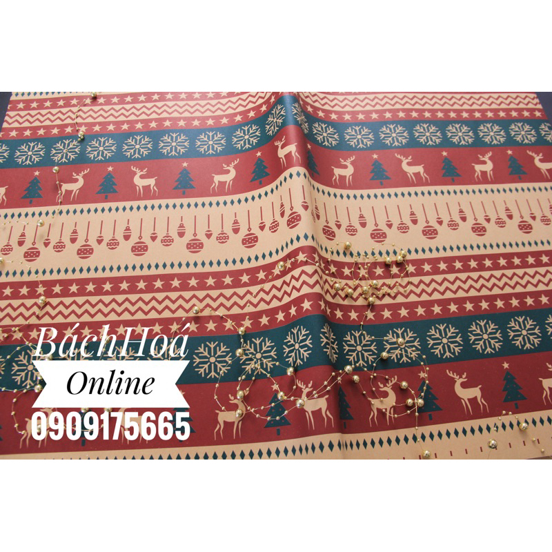 Giấy gói quà Noel-Giáng sinh - Chất liệu kraft 2023