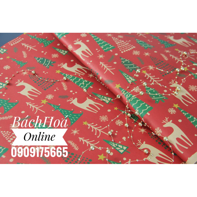 Giấy gói quà Noel-Giáng sinh - Chất liệu kraft 2023