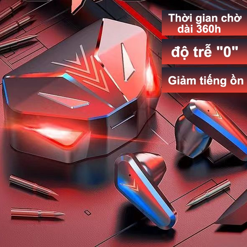 Tai Nghe Bluetooth Gaming TWS X15 Tai Nghe Không Dây Thể Thao Mode Chơi Game Không Delay, Thiết Kế LED RGB Đổi Màu