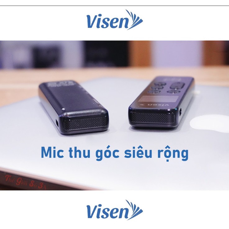 Máy ghi âm Visen V8 pro  thương hiệu hàn quốc dung lượng 128GB, thời gian pin ghi liên tục lên tới 5 ngày bảo hành 5 năm