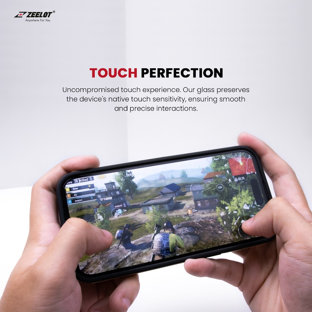 Kính cường lực ZEELOT iPhone 15/iPhone 15 Plus/iPhone 15 Pro/iPhone 15 Pro Max trong suốt SOLIDsleek - Retina Clear