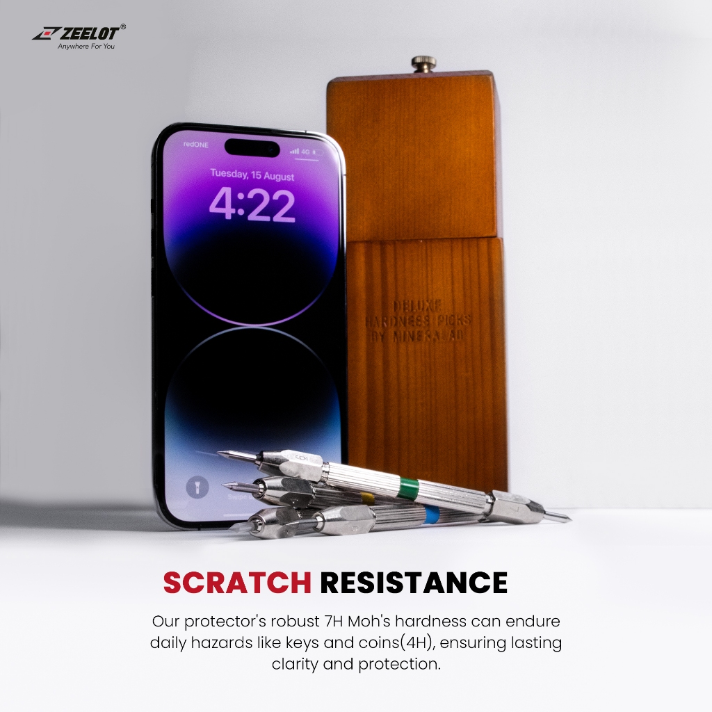 Kính cường lực ZEELOT iPhone 15/iPhone 15 Plus/iPhone 15 Pro/iPhone 15 Pro Max trong suốt SOLIDsleek - Retina Clear