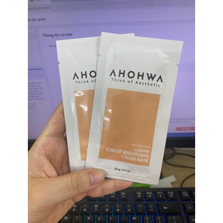 Mặt nạ ng.ủ ủ trắng Aho.haw Brightening Toner Up Cream Mask gói 20g