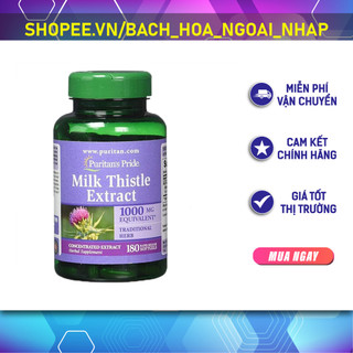 Viên uống milk thistle 1000mg puritan’s pride – bổ gan, giải độc gan 180 viên