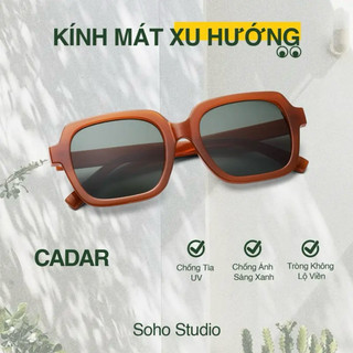 Kính mát nam nữ thời trang Soho Studio gọng vuông CADAR bản to viền tròng màu cá tính đeo đi biển, có chống ánh sáng, UV