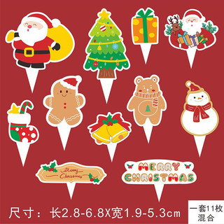 Set tem cắm bánh hình noel
