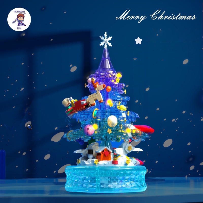 Đồ Chơi Lắp Ráp Noel Mô Hình Cây Thông Pha Lê Hồng Cây Thông 3 Màu Giáng Sinh Có Nhạc Và Đèn Phát Sáng D1003 - D1004
