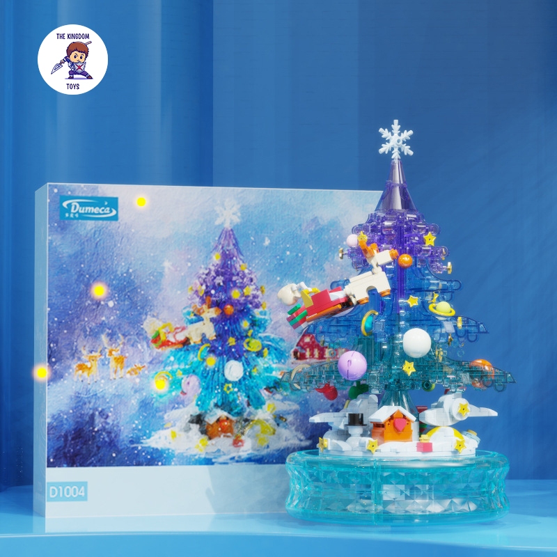 Đồ Chơi Lắp Ráp Noel Mô Hình Cây Thông Pha Lê Hồng Cây Thông 3 Màu Giáng Sinh Có Nhạc Và Đèn Phát Sáng D1003 - D1004