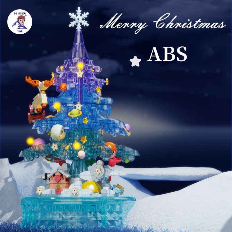 Đồ Chơi Lắp Ráp Noel Mô Hình Cây Thông Pha Lê Hồng Cây Thông 3 Màu Giáng Sinh Có Nhạc Và Đèn Phát Sáng D1003 - D1004