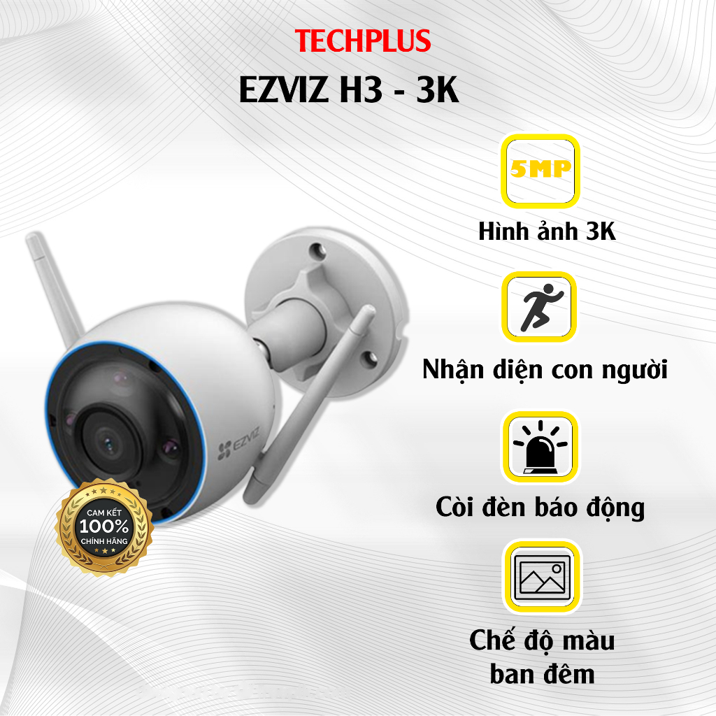 Camera Wifi ngoài trời H3 chất lượng 5MP - Chính hãng bảo hành 2 năm