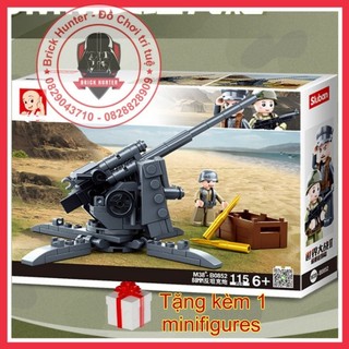 Sluban m38 b0852 Army WWII Flak 88 Bộ lắp ráp đồ chơi quân sự Pháo phòng không Đức Quốc Xã