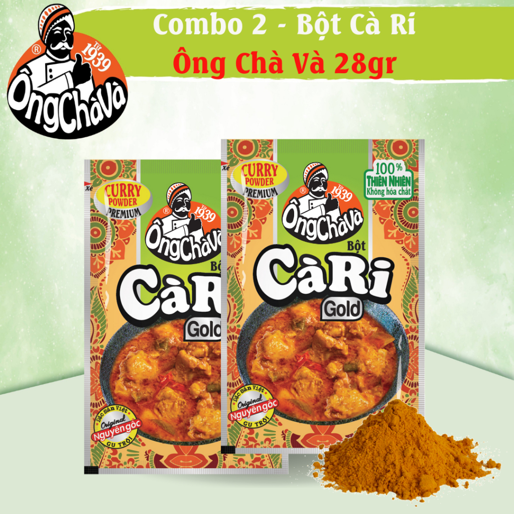Combo 2 Gói Bột Cà Ri Gold Ông Chà Và 28g (Curry Powder)