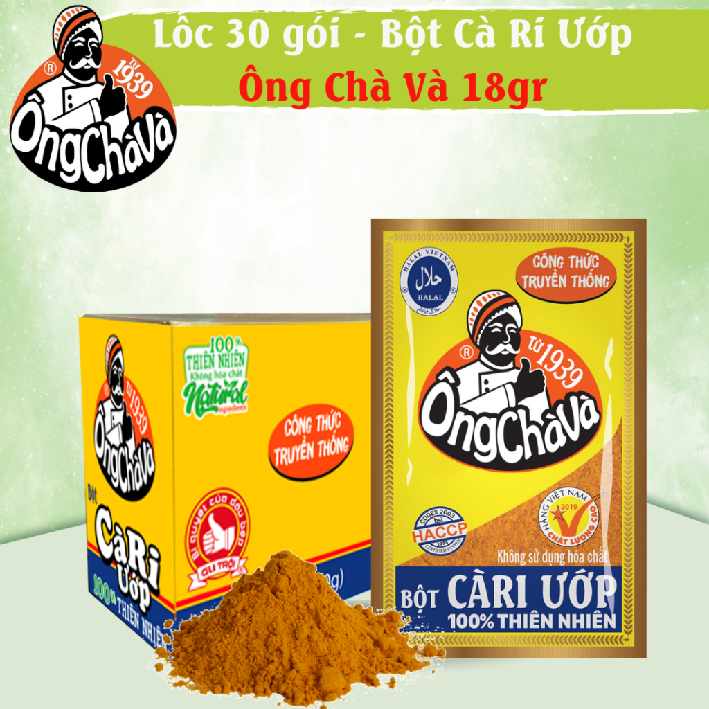 Lốc 30 Gói Bột Cà Ri Ướp Ông Chà Và 18g (Curry Powder)