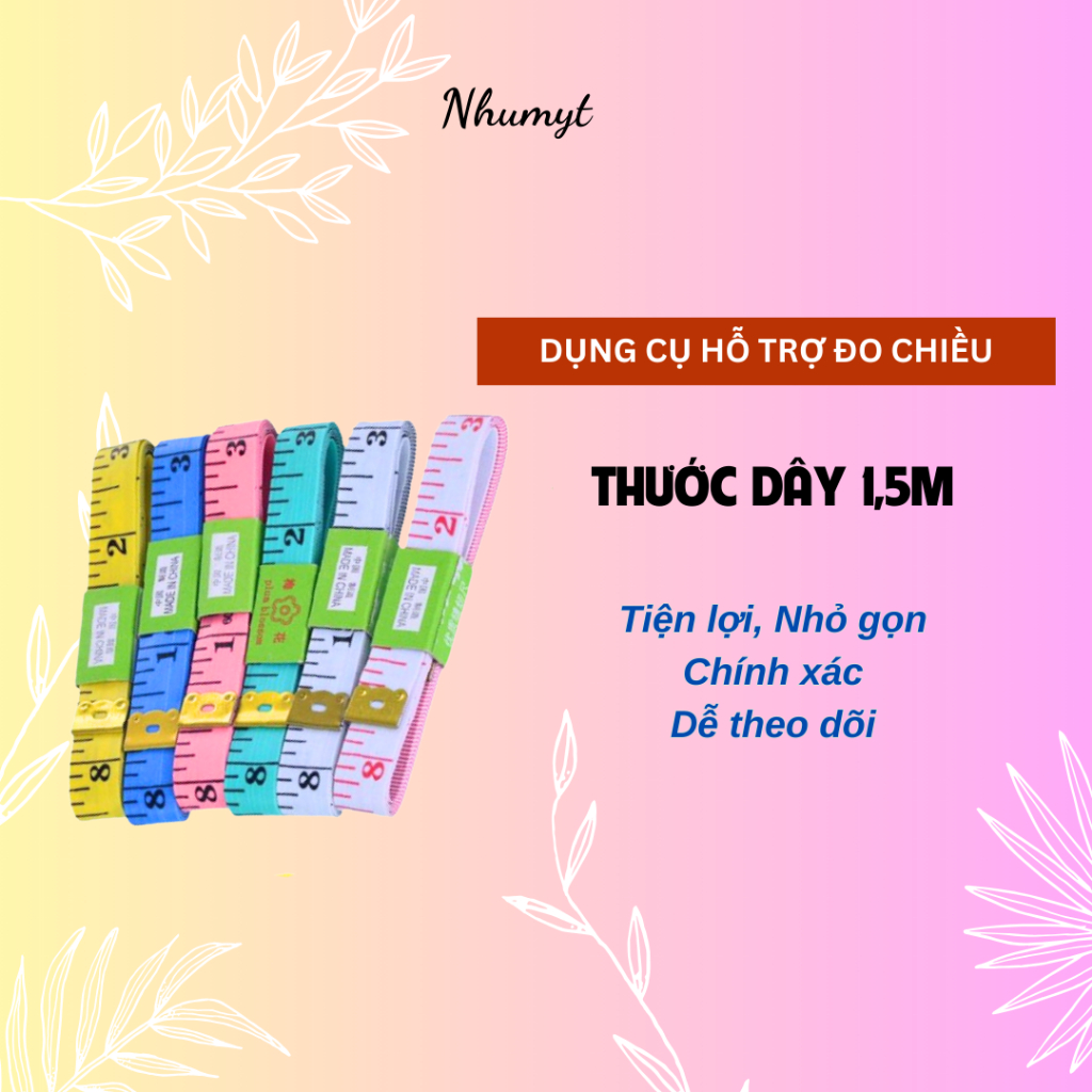 Combo 100 Thước dây đo eo,bụng ,đo chiều cao nhiều màu bền đẹp 150cm