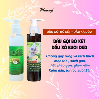 Bộ Dầu Gội bồ kết Dầu Xả sữa dừa hoa bưởi làm mềm mượt tóc giúp tóc chắc khỏe hết khô xơ MPĐT