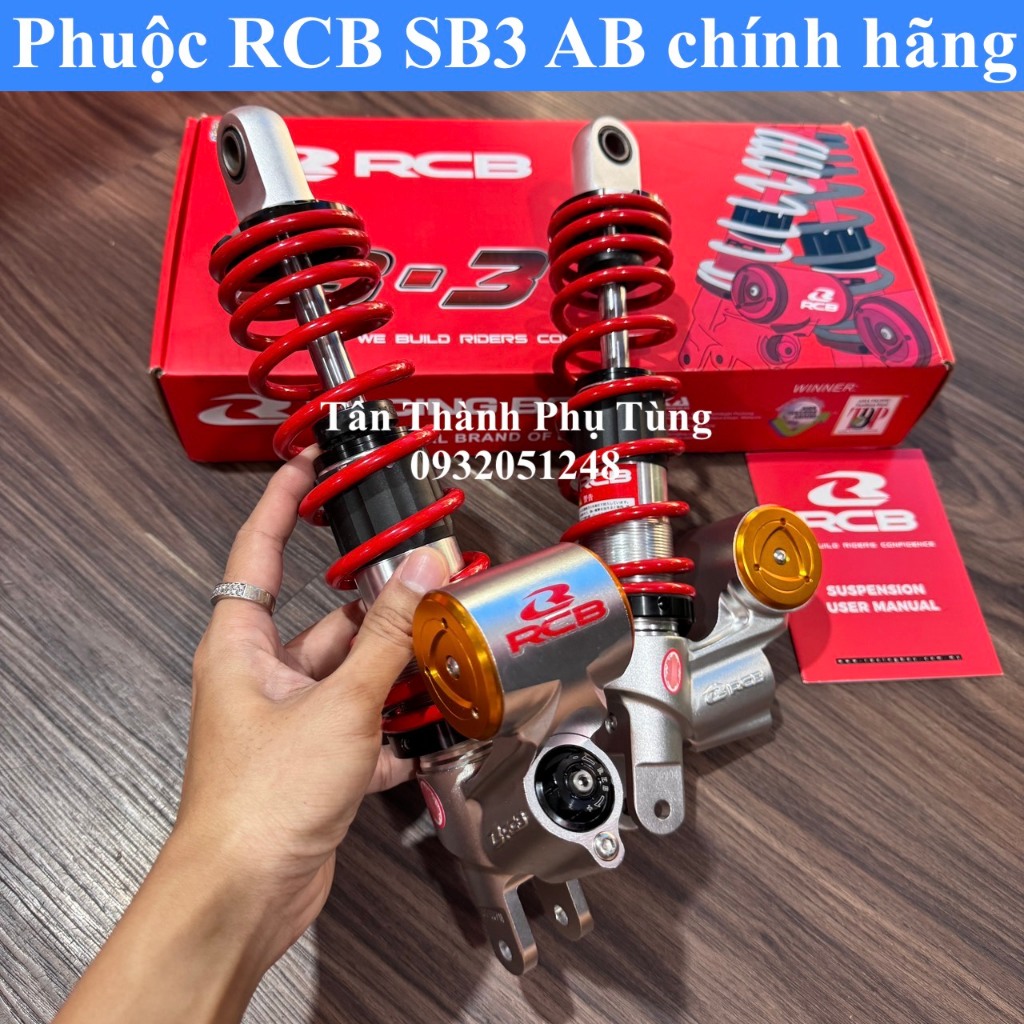 Phuộc RCB SB3 Air Blade Bình đầu dưới có chỉnh chính hãng - Màu đỏ