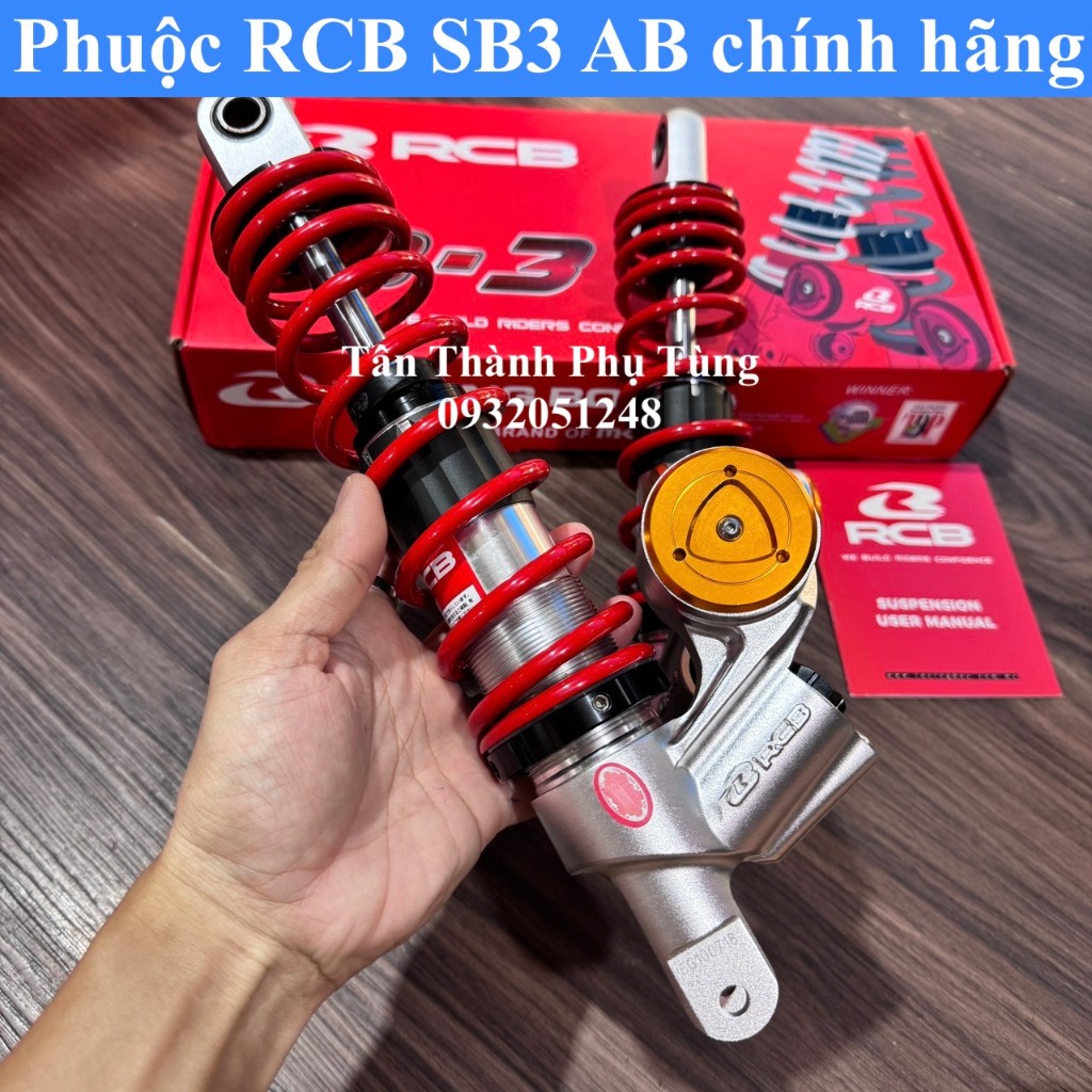 Phuộc RCB SB3 Air Blade Bình đầu dưới có chỉnh chính hãng - Màu đỏ