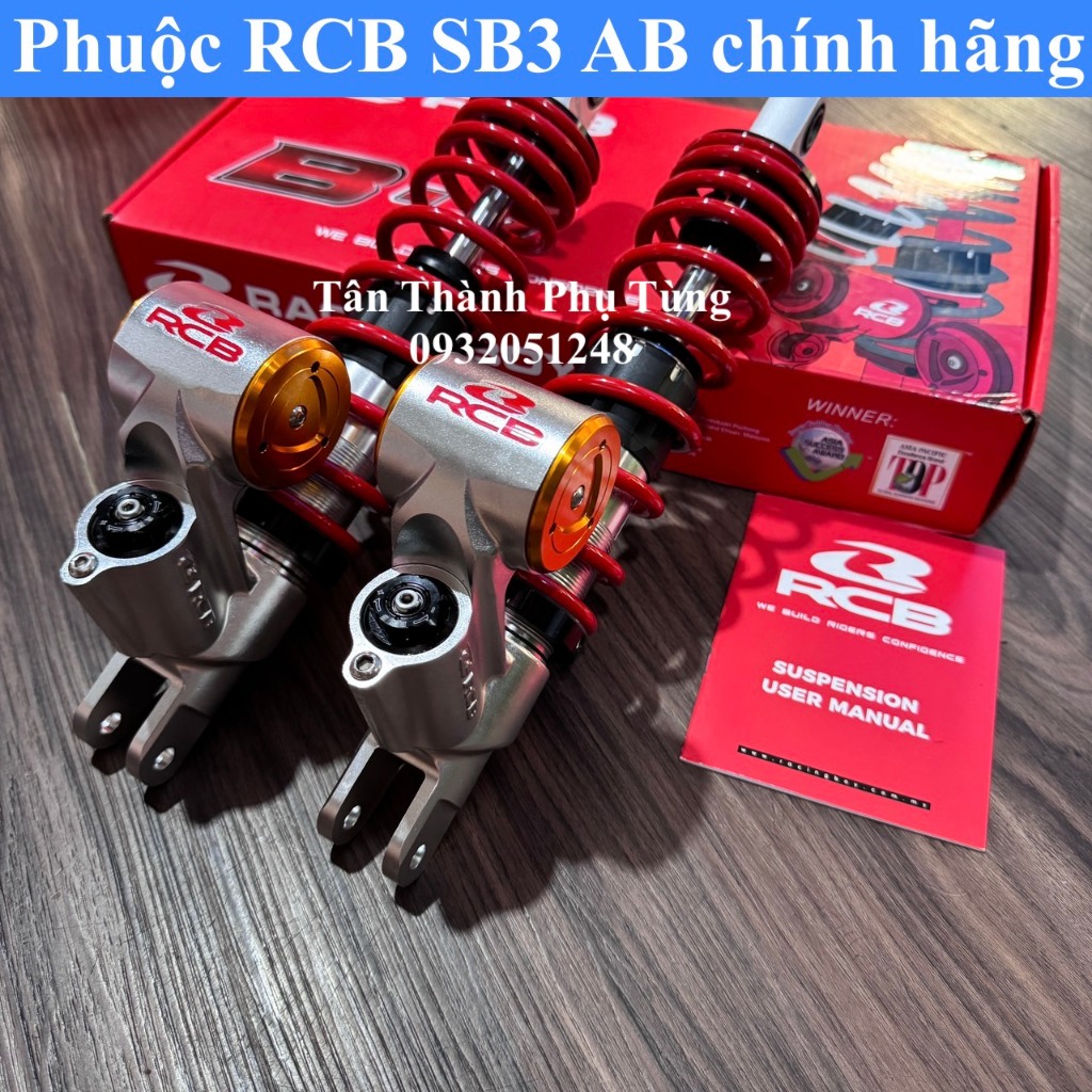 Phuộc RCB SB3 Air Blade Bình đầu dưới có chỉnh chính hãng - Màu đỏ