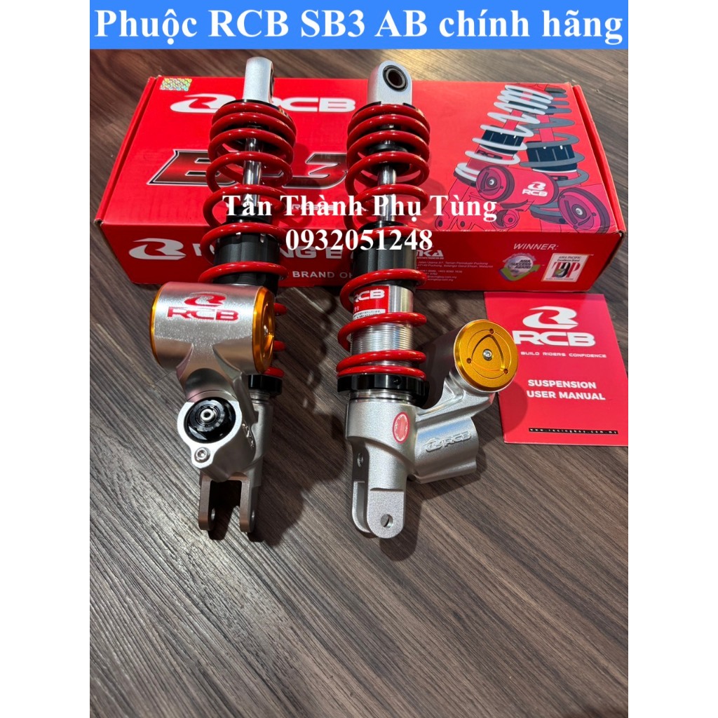 Phuộc RCB SB3 Air Blade Bình đầu dưới có chỉnh chính hãng - Màu đỏ