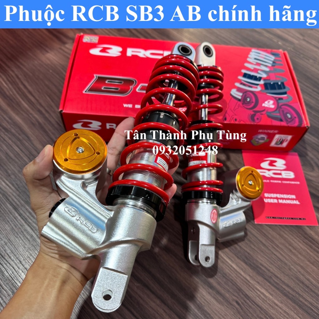 Phuộc RCB SB3 Air Blade Bình đầu dưới có chỉnh chính hãng - Màu đỏ