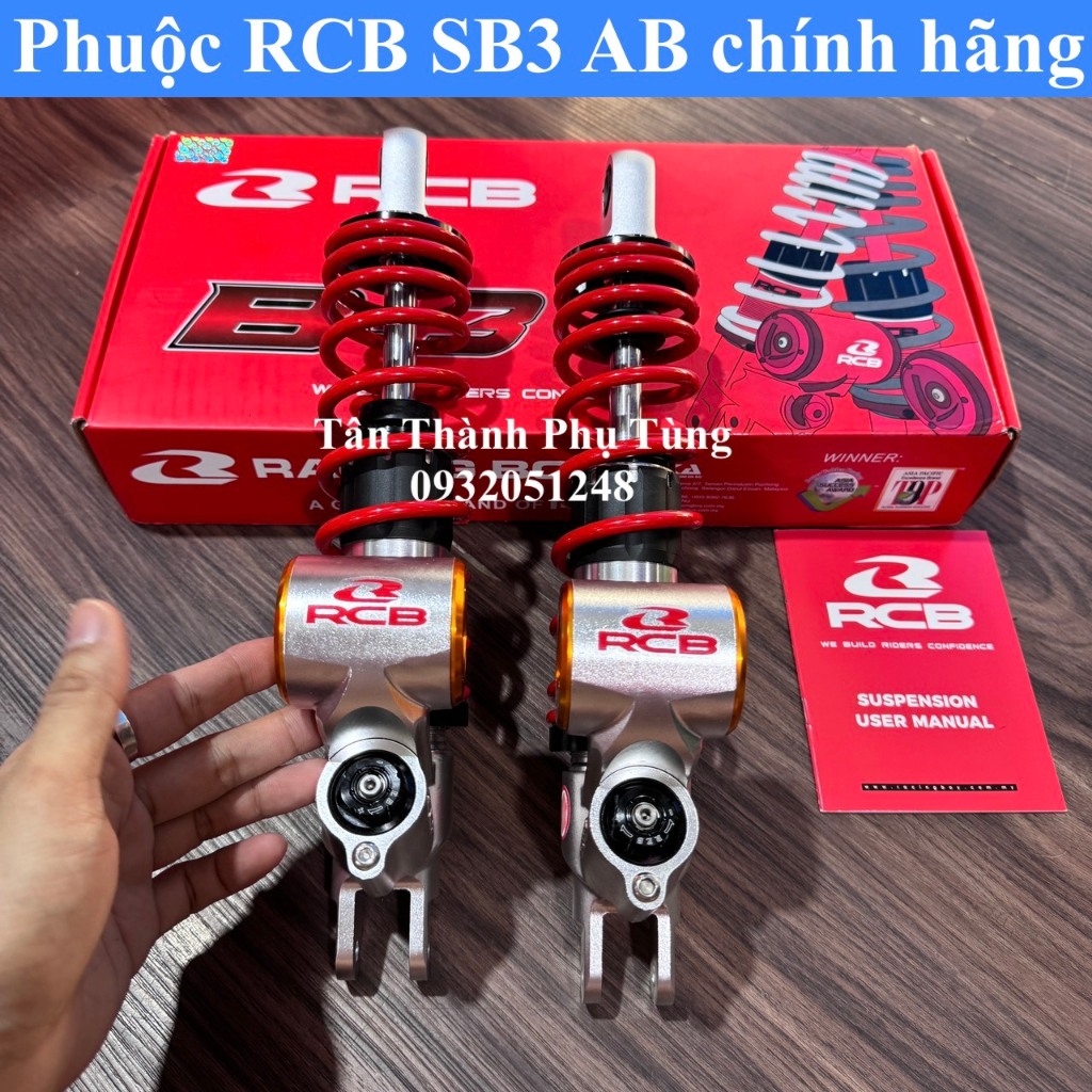 Phuộc RCB SB3 Air Blade Bình đầu dưới có chỉnh chính hãng - Màu đỏ